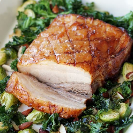 Maple Pork Belly & Roasted Kale