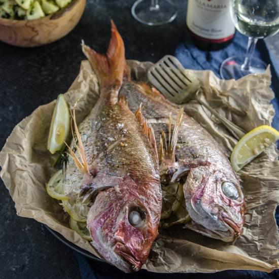 Whole Baked Snapper