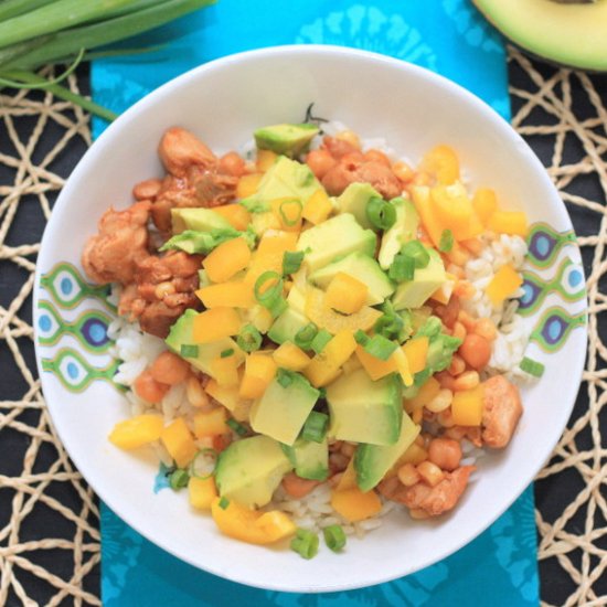 Slow Cooker BBQ Chicken Taco Bowls