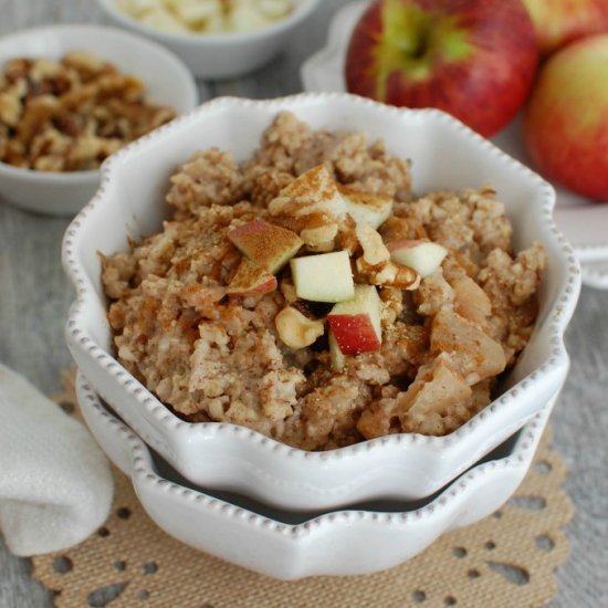 Slow Cooker Apple Steel Cut Oatmeal