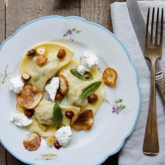 Pasta with Jerusalem Artichokes