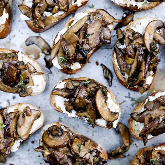 Mushroom and Goat Cheese Crostini