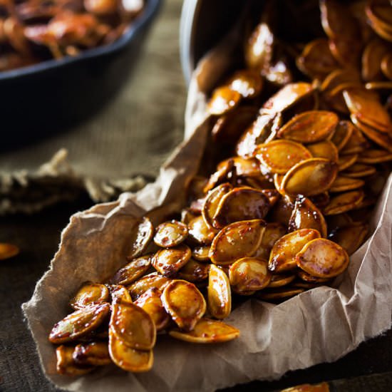 Spiced Honey Roasted Pumpkin Seeds