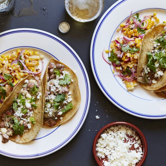 Creamy Bean and Poblano Tacos