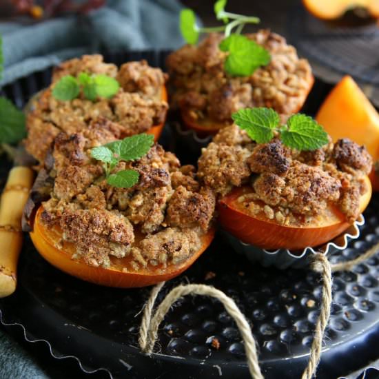 Baked Persimmons with Streusel