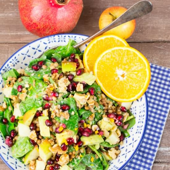 Fall Lentil Salad with Spinach