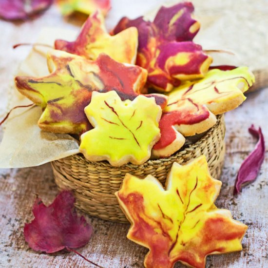 Iced Autumn Leaf Sugar Cookies