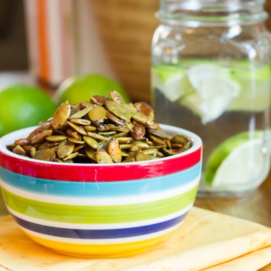 Chili Lime Roasted Pumpkin Seeds