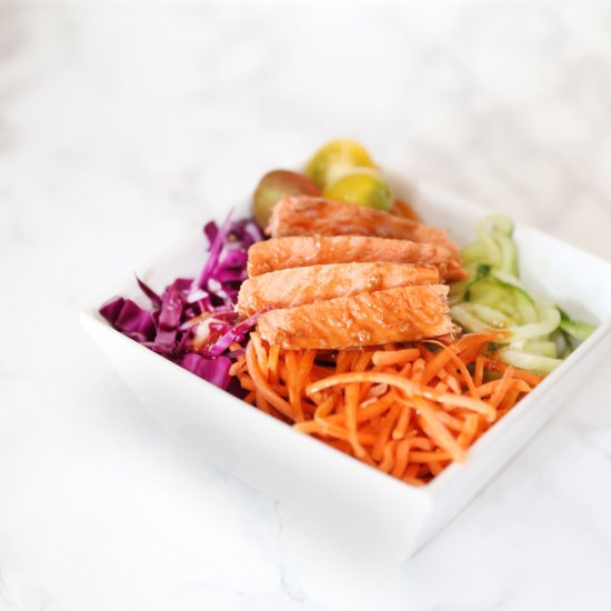 Salmon Veggie Bowl with Brown Rice