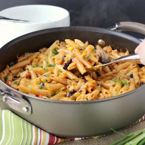 Four Cheese Chicken Enchilada Pasta