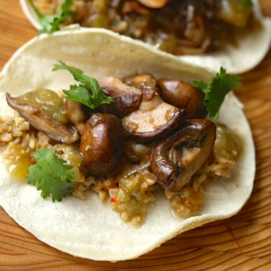 Mushroom Tacos w/ Mexican Brown Rice