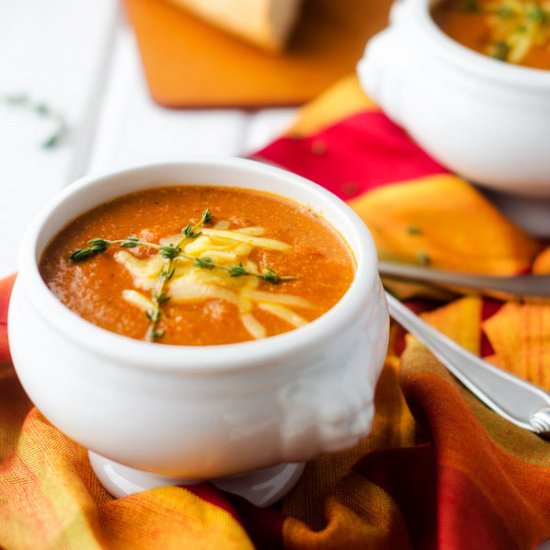 Tomato Cheddar Quinoa Soup