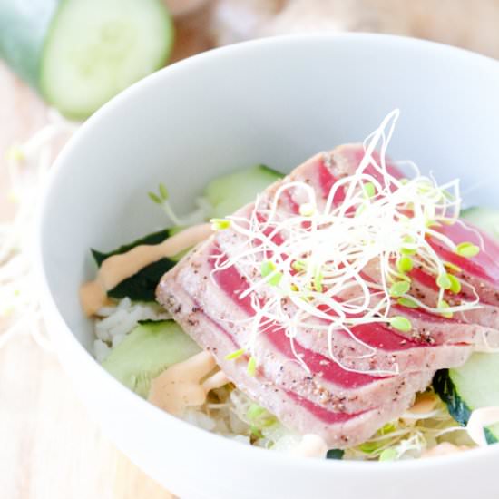 Ahi Tuna Bowls with Rice for Two