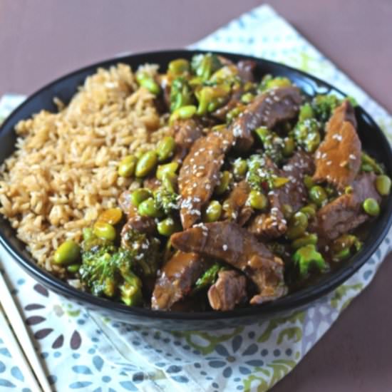 Beef, Broccoli & Edamame Stir Fry