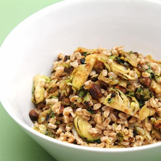 Farro with Roasted Brussels Sprouts