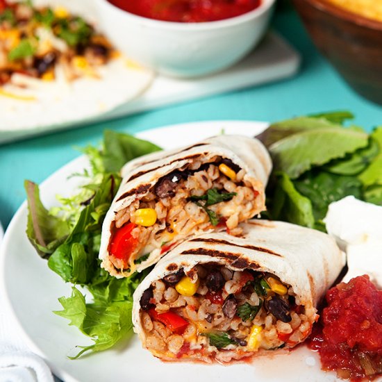 Vegetarian Slow Cooker Burritos