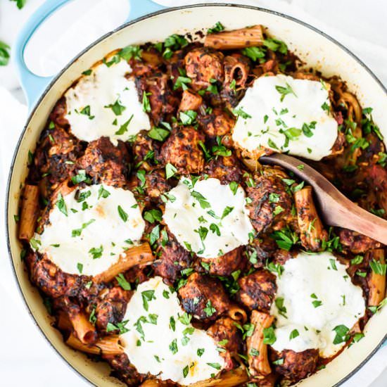 Mozzarella Meatball Casserole