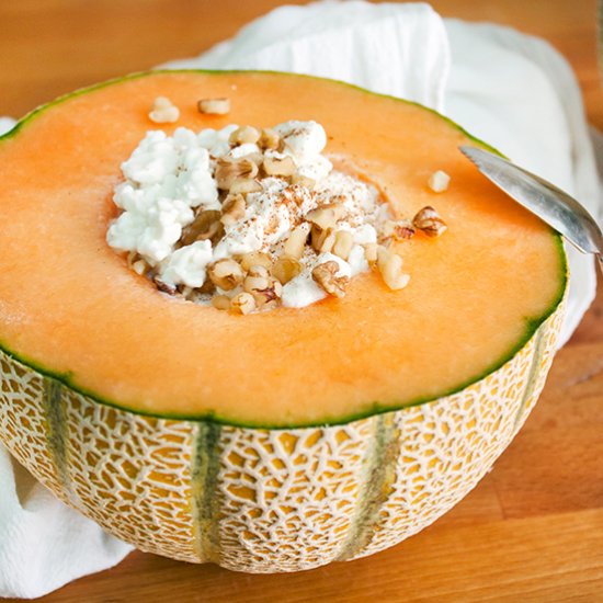 Cottage Cheese Cantaloupe Bowl