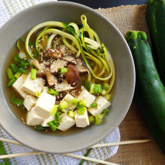 Miso Soup with Tofu and Zoodles