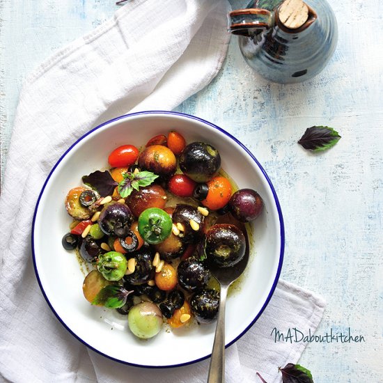 Tomato Salad with Pesto Dressing