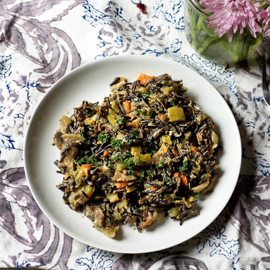 Vegan Wild Rice Risotto Primavera