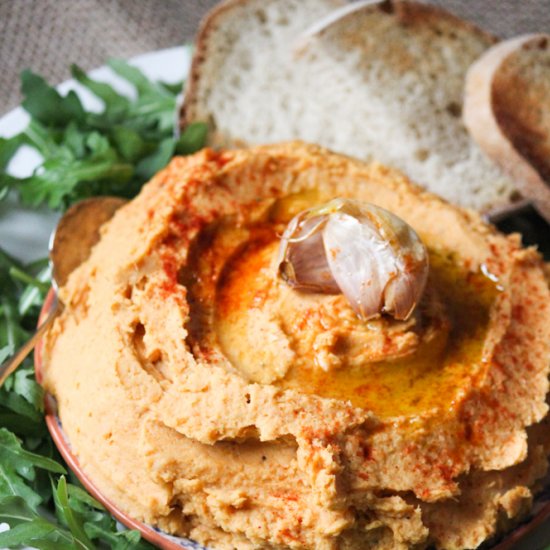 Sweet Potato and Roasted Garlic Hummus