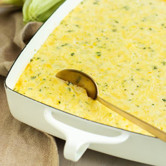 Herb and Cheddar Corn Pudding