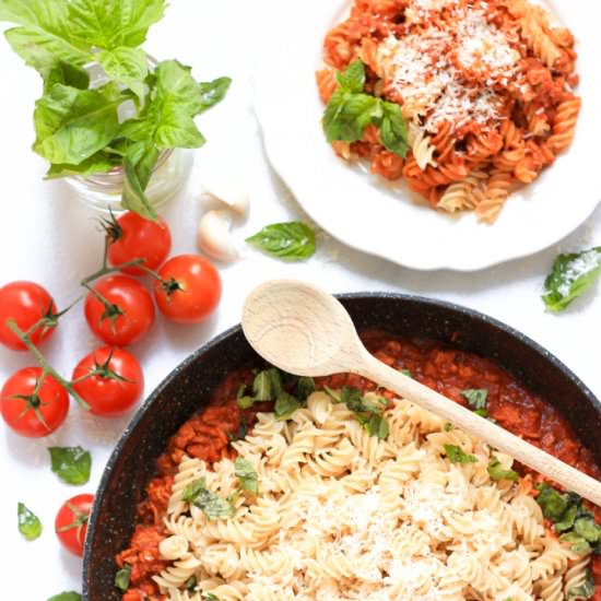 Turkey Bolognese with Fusilli