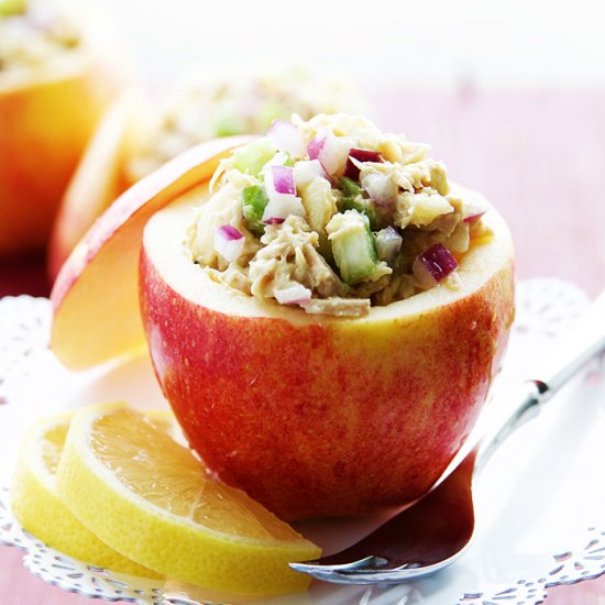 Tuna and Apple Salad in Apple Cups