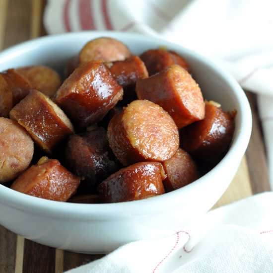 Crock Pot Apple Kielbasa Bites