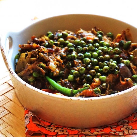 Charred Peas and Eggplant Bharta