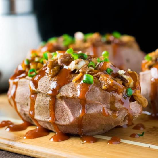 BBQ Pulled Pork Stuffed Sweet Potato