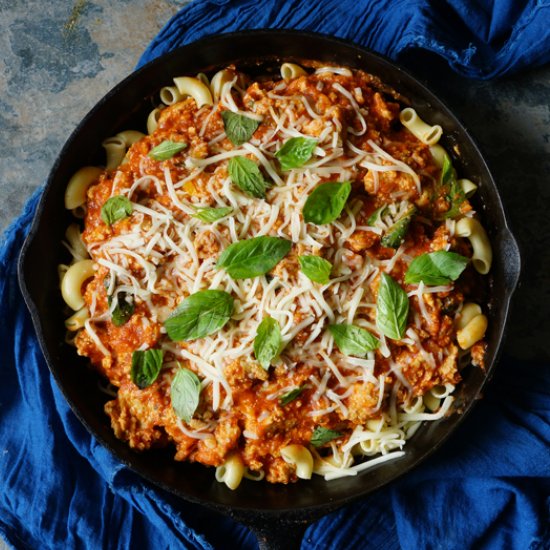 Ground Turkey Cheesy Pasta Casserole