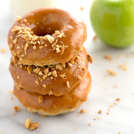 Baked Salted Caramel Apple Donuts