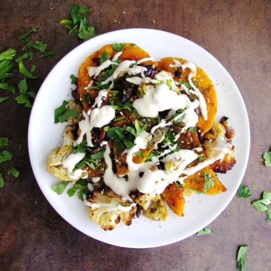 Roasted Vegetable Salad with Tahini