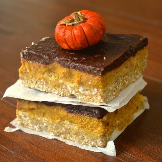 No Bake Pumpkin & Chocolate Squares