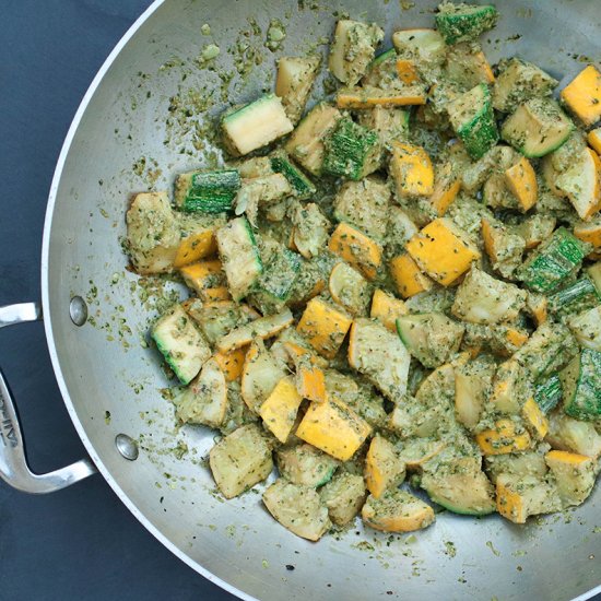 Summer Squash with Dairy Free Pesto