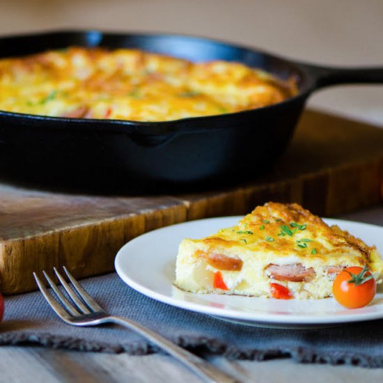 Bacon Cheddar Bratwurst Frittata