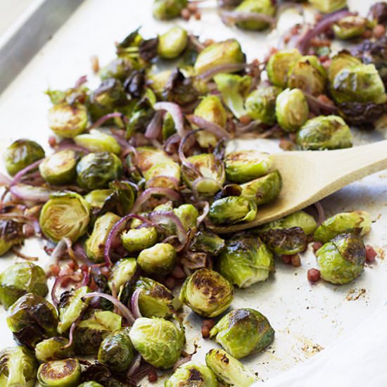 Brussel Sprouts with Ham and Onions