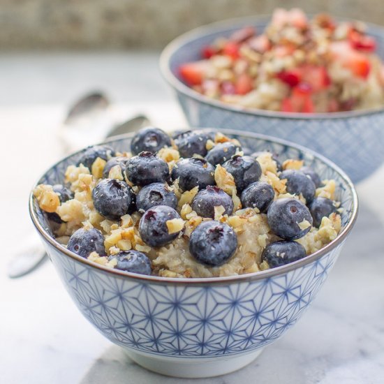 Blueberry Oatmeal with Walnuts