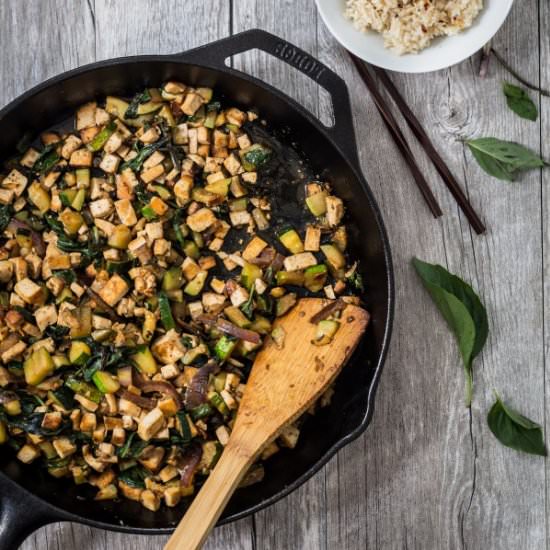 Thai Basil Tofu with Zucchini