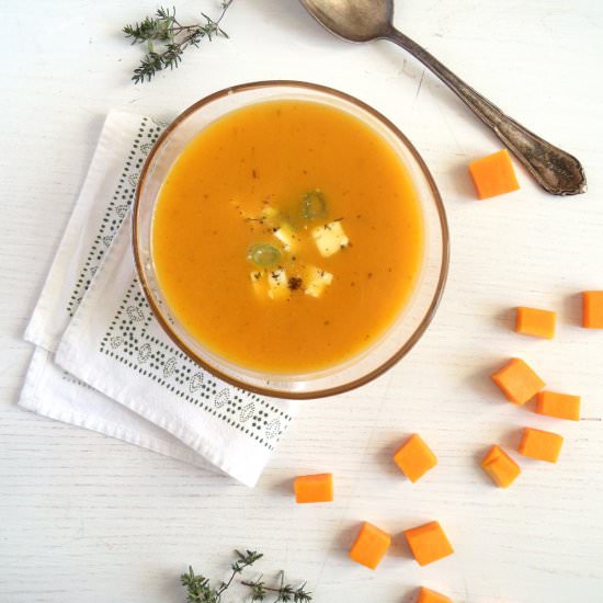 Butternut Squash Soup With Feta Top