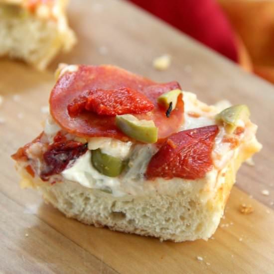 Olive and Pepper French Bread Pizza