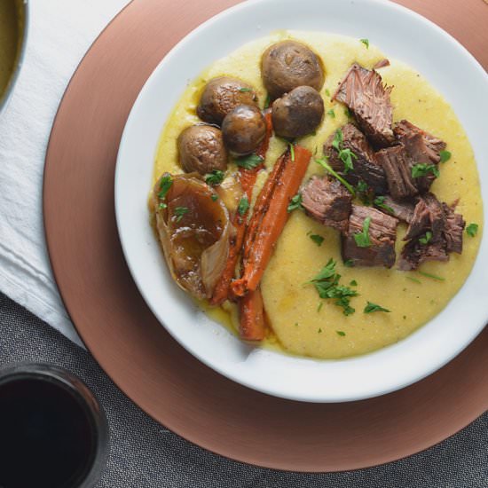 Sunday Pot Roast with Savory Grits