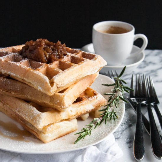 Fluffiest Waffles with Apple Butter