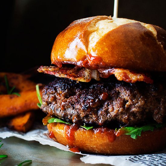 Coffee Rubbed Burger with Dr Pepper