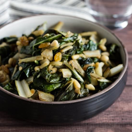 Swiss Chard, Raisins & Pine Nuts