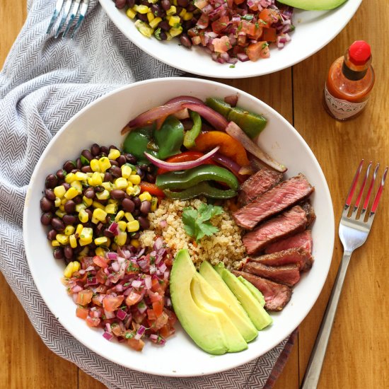 Steak and Quinoa Burrito Bowl