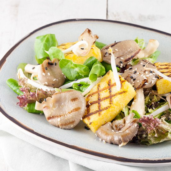 Oyster Mushrooms and Polenta Salad