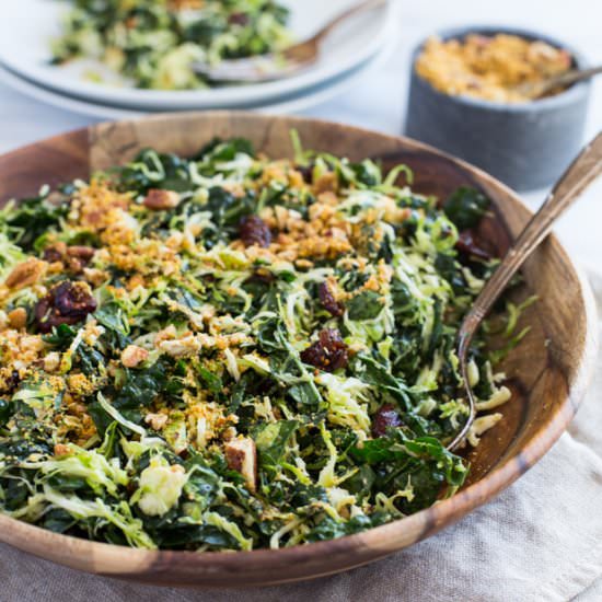 Shredded BrusselvSprout Kale Salad